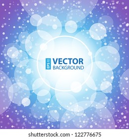 White shining circles and stars blue abstract background. RGB EPS 10 vector illustration