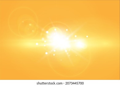 Sol blanco brillante sobre fondo naranja