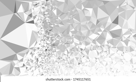 Fondo triangular de cristal geométrico brillante blanco. Ilustración de gradiente de estilo de polos bajos. Futurista, tecnológico, de moda, aplicación universal de lujo. Diseño polígono vectorial para su negocio