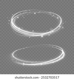 Fagulhas brancas brilhantes de onda espiral. Imitação da saída de ar frio do ar condicionado. Fluxo de ilustração vetorial de vento fresco.