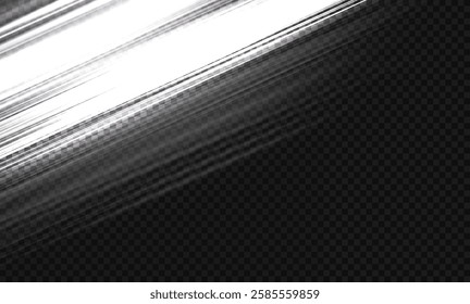 White shiny sparks of spiral wave. Curved bright speed line swirls. Shiny wavy path. Magic golden swirl with highlights. Glowing swirl bokeh effect. vortex, light, effect, white, lines, abstract