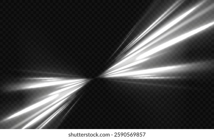 White shiny sparks of spiral wave. Curved bright speed line swirls. Shiny wavy path. Magic golden swirl with highlights. Glowing swirl bokeh effect.