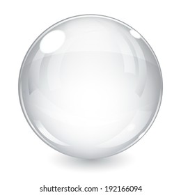 White shiny sphere with shadow