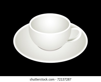 white shiny tea cup vector illustration