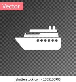 White Ship icon isolated on transparent background. Vector Illustration