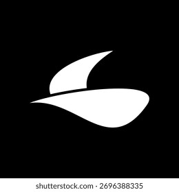 White ship icon. White ship logo. Vector illustration of a white ship, on a black background.