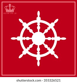 White ship steering wheel