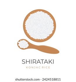 White shirataki rice vector illustration logo