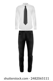 White shirt and black jeans. Vector illustration