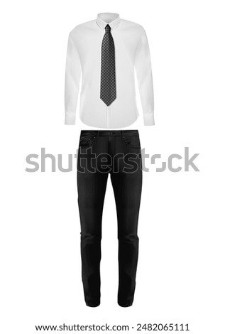 White shirt and black jeans. Vector illustration