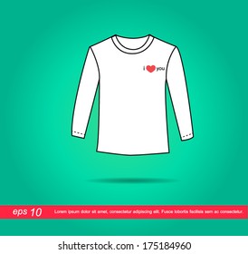 white shirt and heart icon vector