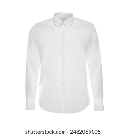 A white shirt with long sleeves on a white background. Vector illustration