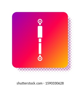 White Shock absorber icon isolated on white background. Square color button. Vector Illustration