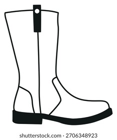 Um sapato branco com uma correia preta