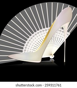 white shoe and fan