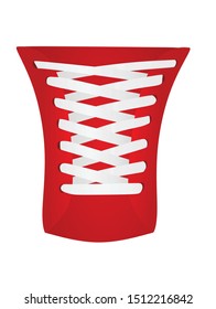 White shoe lace on red. vector illustration