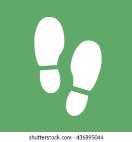 White shoe print icon vector illustration
