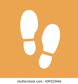 White shoe print icon vector illustration