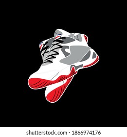 
white shoe sneakers vector image illustration