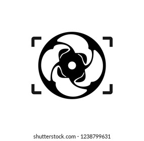 white shoes in circle logo