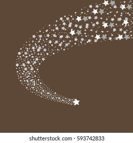 White shooting stars sparkling falling - vector