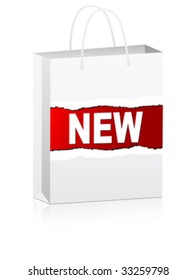 white shopping bag for advertising with new text vector illustration white shopping bag for advertising with new text vector illustration