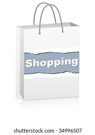 bolsa de compra blanca para ilustración de vector de publicidad