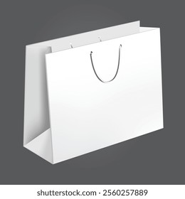 White shopping bag mockup vector with isolated background.