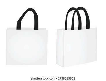 White shopping bag. vector illustration