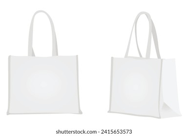 Bolsa de compras blanca. ilustración vectorial