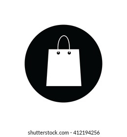 White shopping bag vector illustration. 