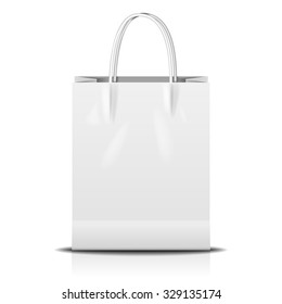 white shopping paper bag isolated on white background,Vector illustration 