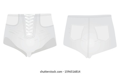 White short jeans. vector illustration