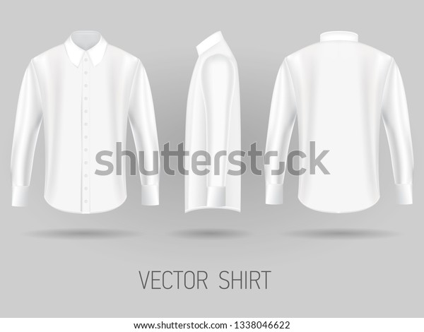 White Short Long Sleeve Shirt Design Stock Vector (Royalty Free) 1338046622