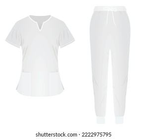 White short sleeve tracksuit. vector illustration