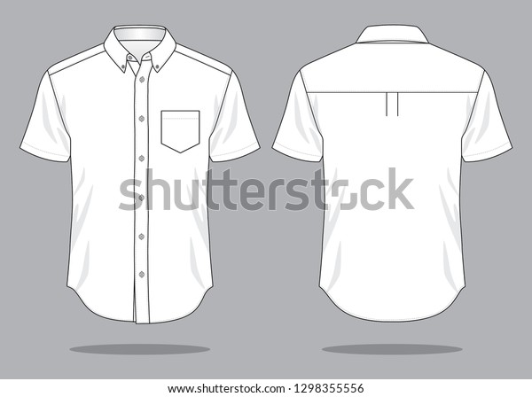 White Short Sleeve Uniforms Shirt One Stock Vector (Royalty Free ...