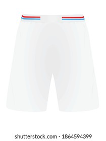 Pantalones cortos blancos, vista frontal, ilustración vectorial