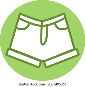White shorts, illustration, vector on a white background.