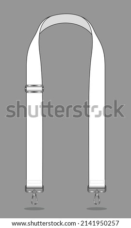 White Shoulder Bag Strap With Chain Sling Template On Gray Background, Vector File Stockfoto © 