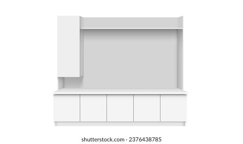 armario de muestra en blanco sobre fondo blanco