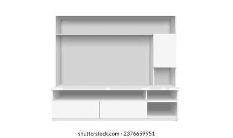 armario de muestra en blanco sobre fondo blanco