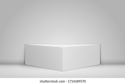 white showcase and spotlight light in the studio room