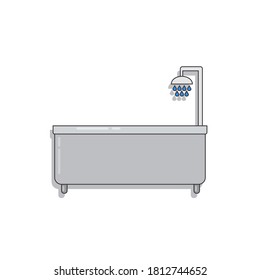 white shower bath icon to clean the body when showering
