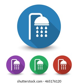 White Shower icon in different colors set