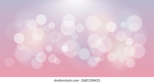 Luzes laterais brancas em um fundo rosa. Gradiente do vetor de pastel para o dia dos namorados. Ilustração vetorial
