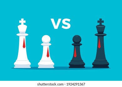 El lado blanco contra el lado negro. Juego de ajedrez