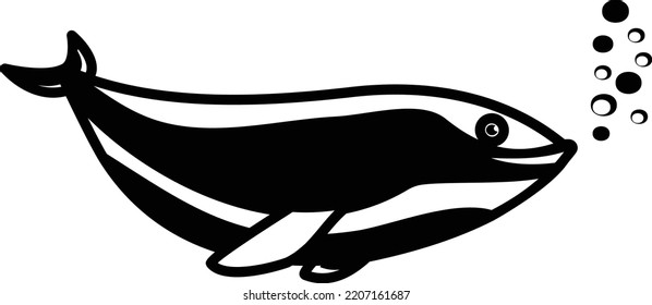 white sided Dolphin Concept vector icon design, Aquascaping creature symbol, Aquarium pet Sign, Underwater animal stock illustration