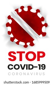 Signo blanco. Bloqueo Pandémico parada Nuevo brote de Coronavirus covid-19 2019-nCoV aviso y Vector de cuarentena proteger icono. Bloqueo de la señal