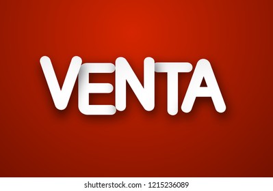 White  sign over red background. Vector sale illustration. 
