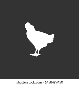 white silhouette of chicken stand up